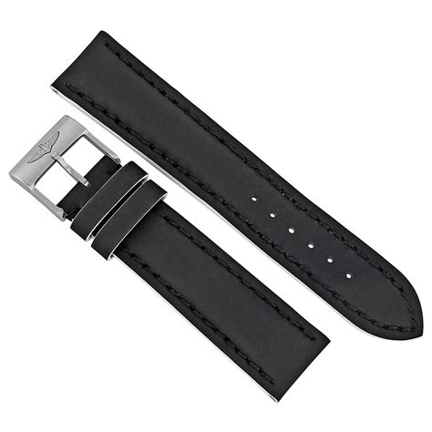 breitling 22mm black leather strap|breitling leather strap replacement.